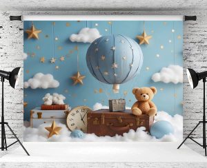 Toile de fond pour photo « OURSON BLEU »