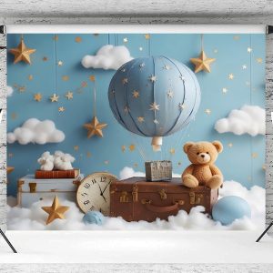 Toile de fond pour photo « OURSON BLEU »