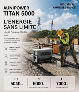 AUNIPOWER TITAN – Power Station – Batterie Portable Chantier/Indus
