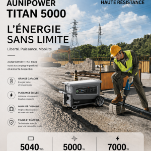 AUNIPOWER TITAN – Power Station – Batterie Portable Chantier/Indus